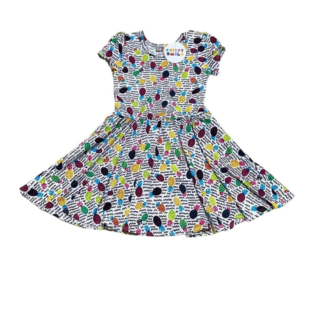 Dot Dot Smile Classic Cap Dress Girls 2T Pineapple‎ Zigzag Print Twirl Skirt NWT